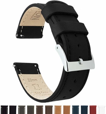 Barton black leather strap
