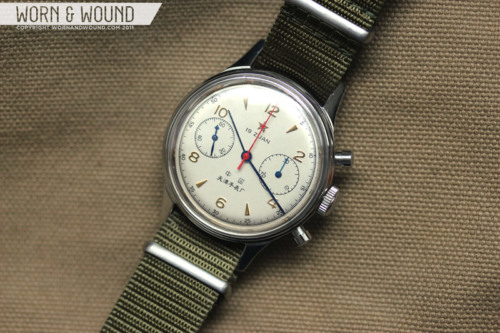 Seagull 1963 Chronograph laying on table