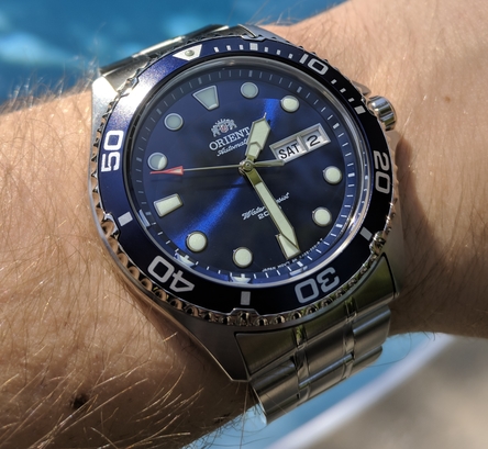Orient Ray II in front of pool