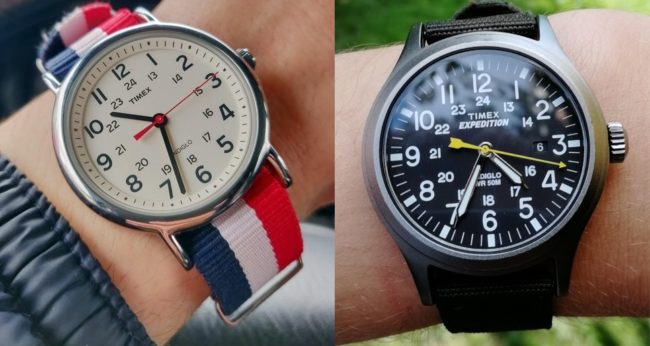 Timex Weekender vs Expedition Scout on wris